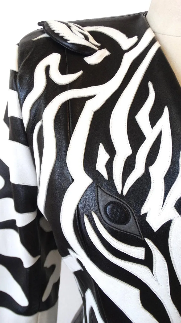 1980s Jean Claude Jitrois Zebra Leather Jacket