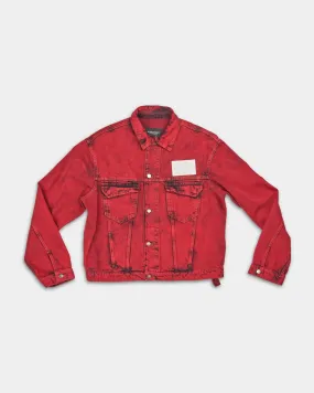 ACW Men’s Woven Strand Trucker Jacket Crimson ACWMH054