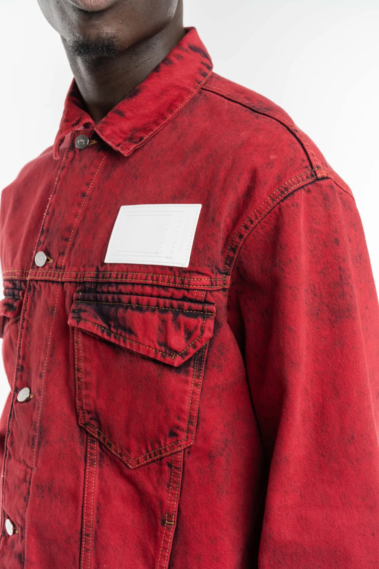 ACW Men’s Woven Strand Trucker Jacket Crimson ACWMH054