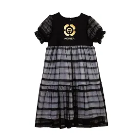 Aigner Dress Logo With Net Black