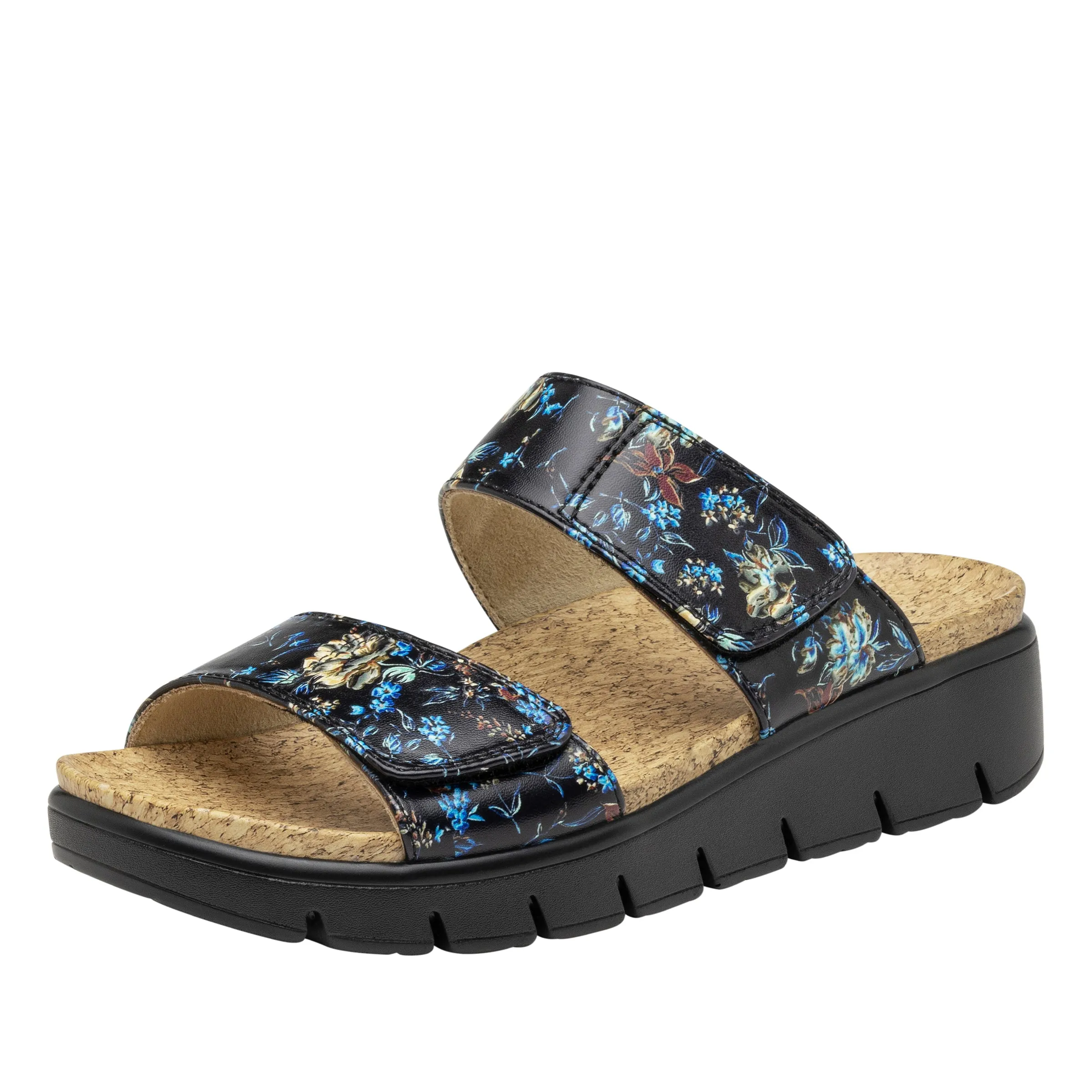 Alegria Womens Rubie Two Strap Slide Sandal- Passionate Print