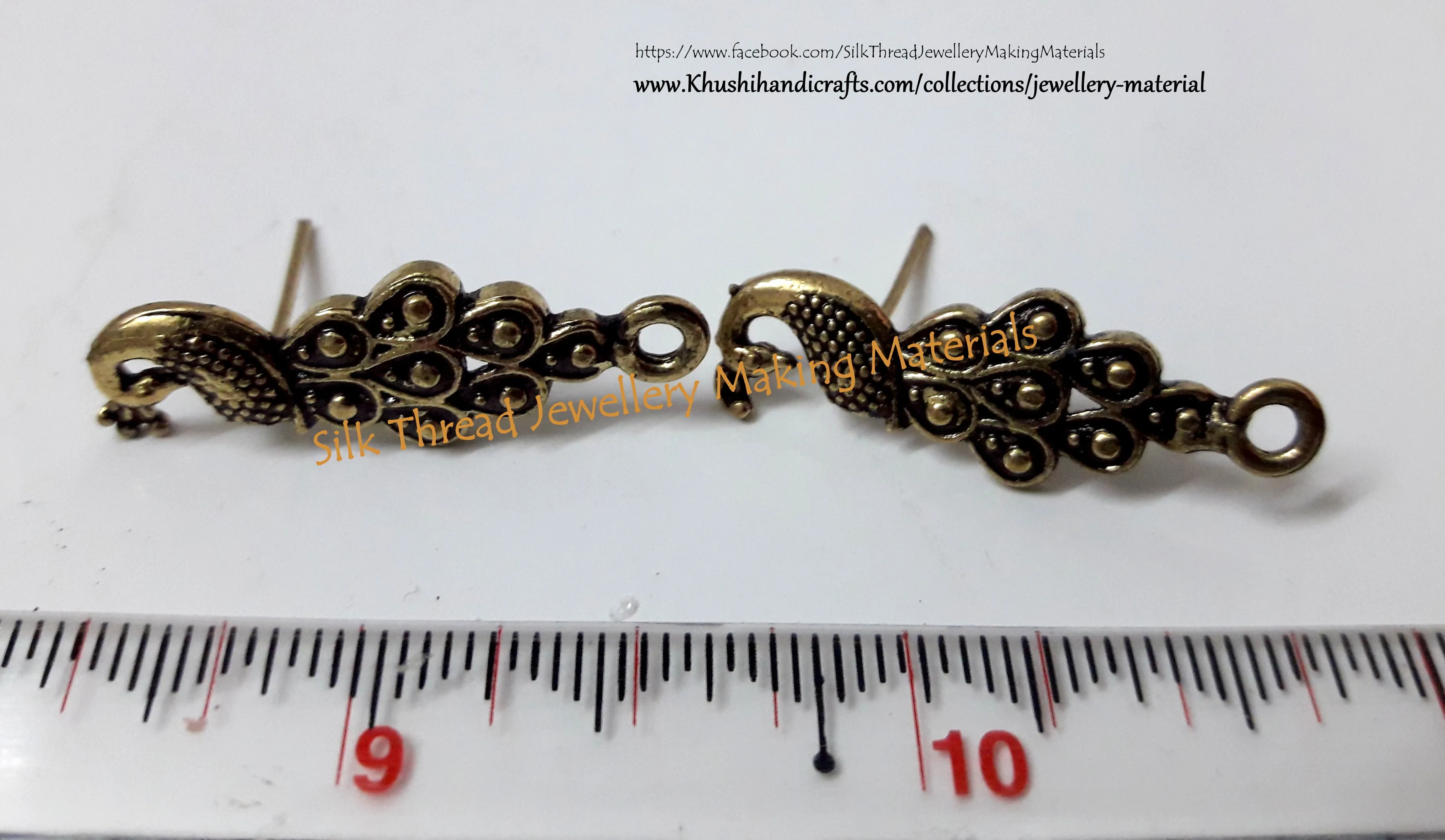 Antique Gold Peacock Stud pattern 10_1