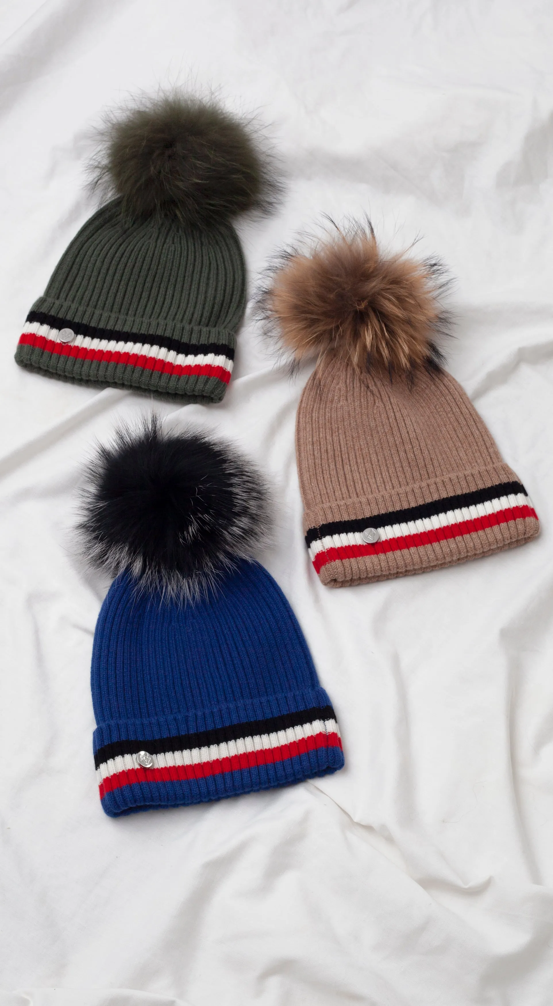 Aston Merino Wool Pom Pom Hat - Biscuit