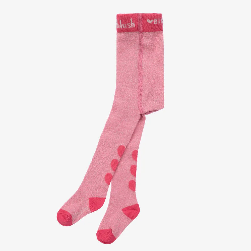 Baby Girls Pink Cotton Heart Tights