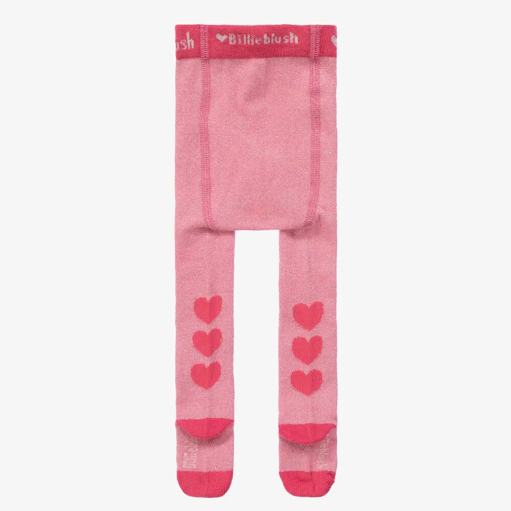 Baby Girls Pink Cotton Heart Tights