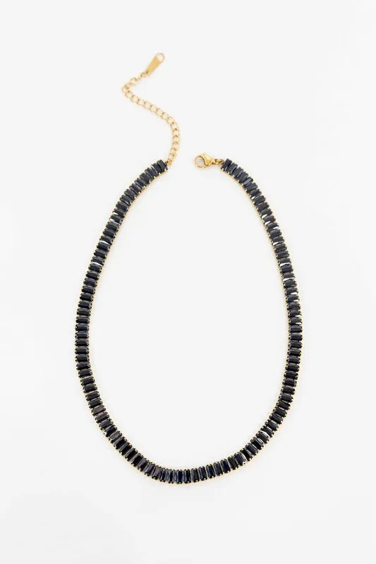 Baguette Stone Tennis Necklace