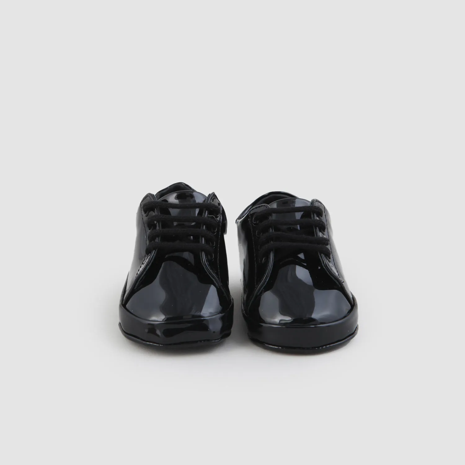 Balmain Sneaker In Black Leather Shiny For Newborn