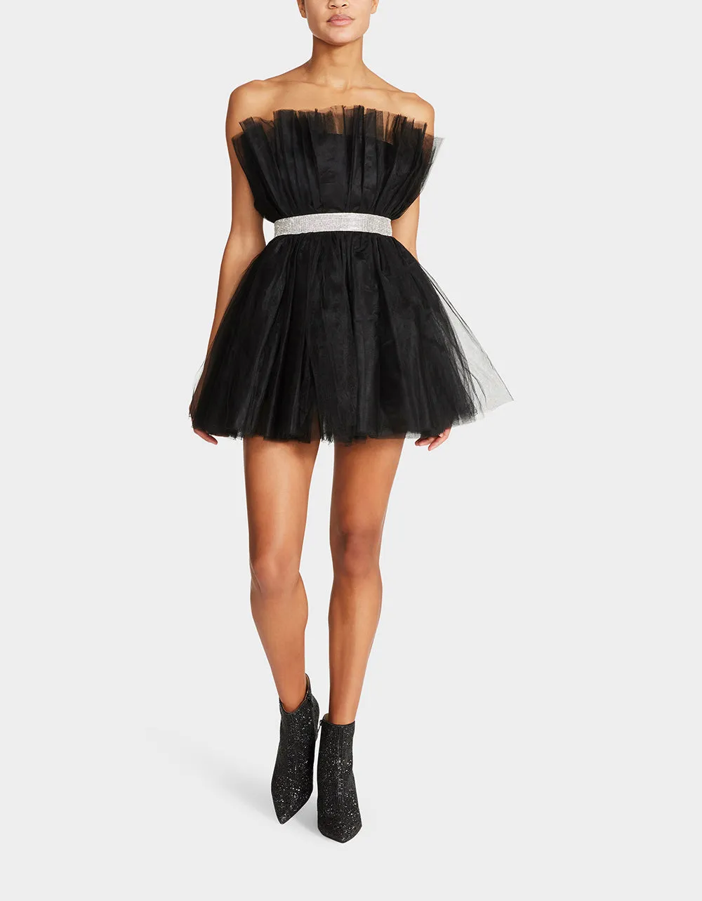 BETSEYS BLING TULLE DRESS BLACK