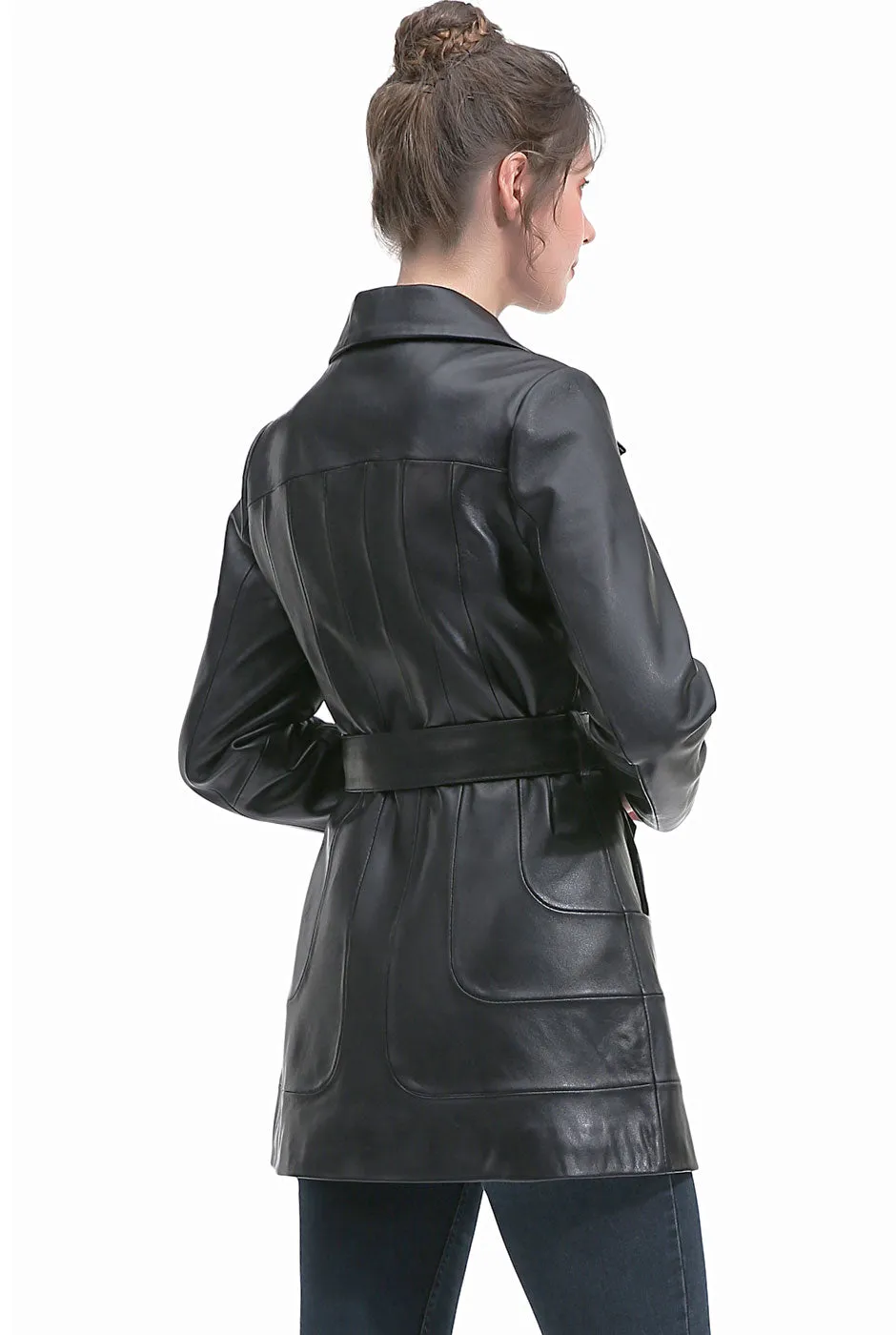 BGSD Women Erika Lambskin Leather Coat