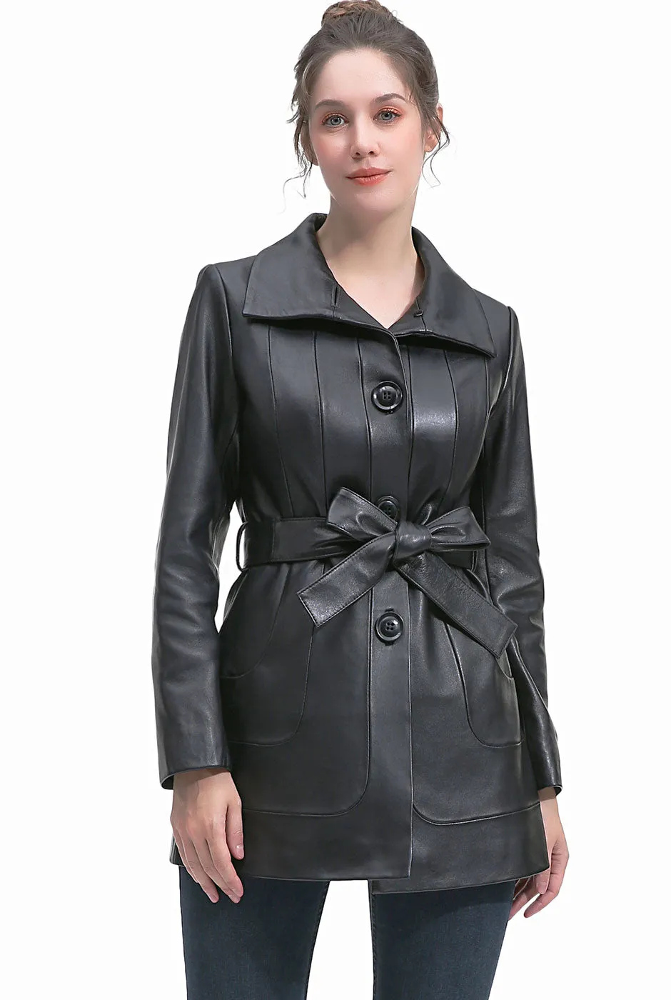 BGSD Women Erika Lambskin Leather Coat