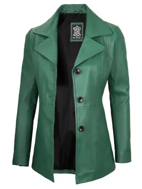 Bitonto Green Leather Blazer