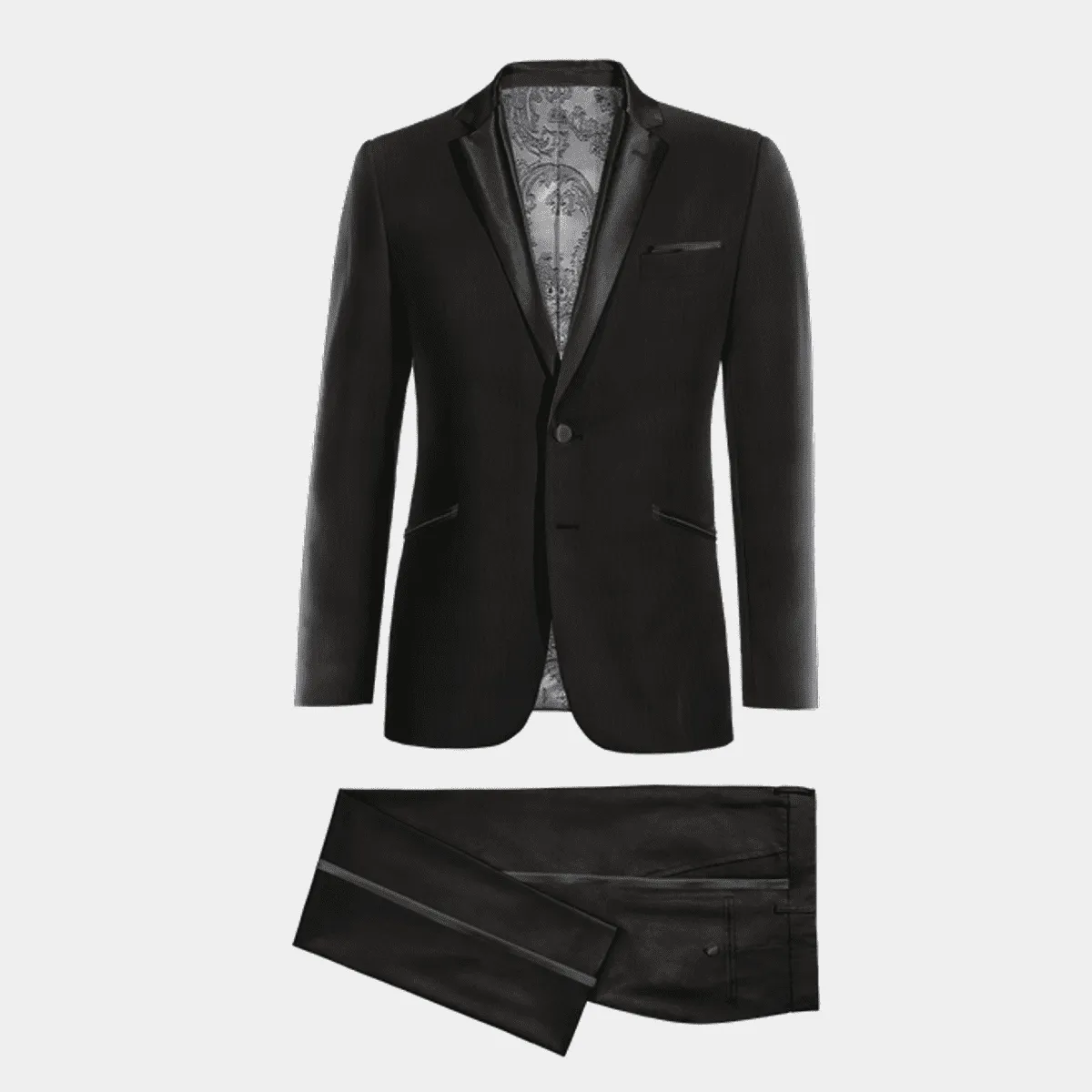 Black essential shimmer Tuxedo with pocket square &