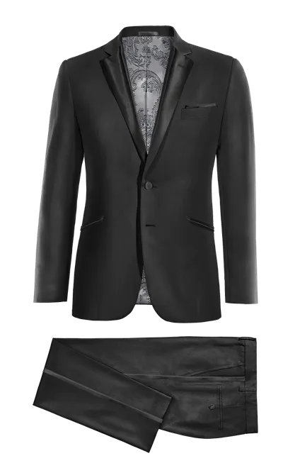 Black essential shimmer Tuxedo with pocket square &