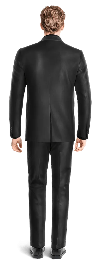 Black essential shimmer Tuxedo with shawl lapel