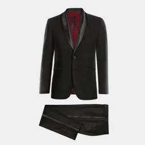 Black essential shimmer Tuxedo with shawl lapel