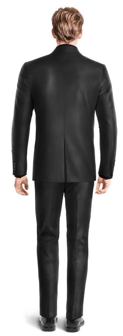 Black essential shimmer Tuxedo with wide lapel