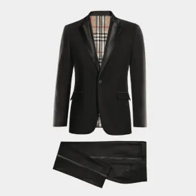 Black essential shimmer Tuxedo with wide lapel