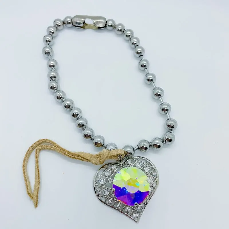 Bling Heart AB Crystal Necklace