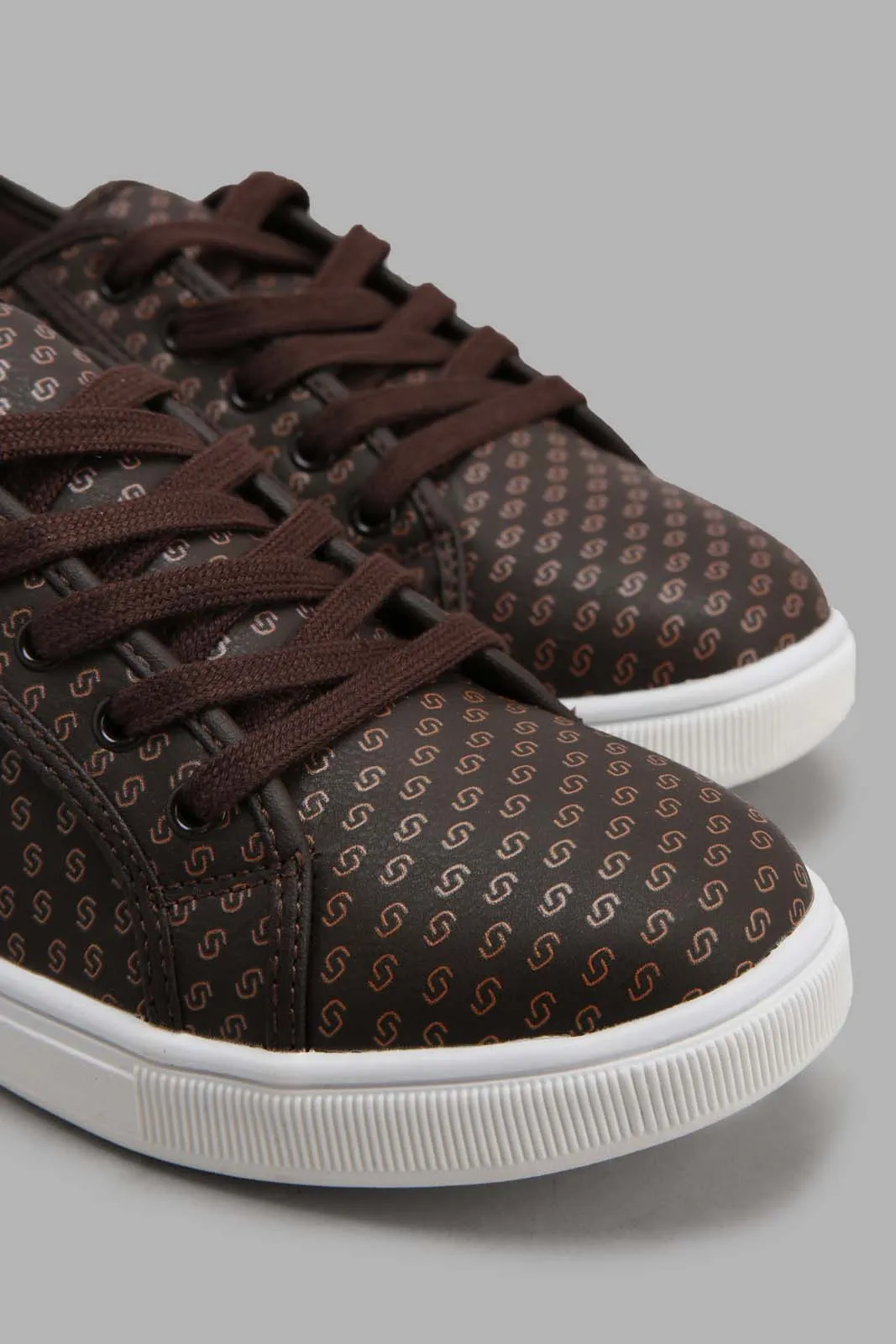 Brown Snake Print Sneaker For Senior Boys