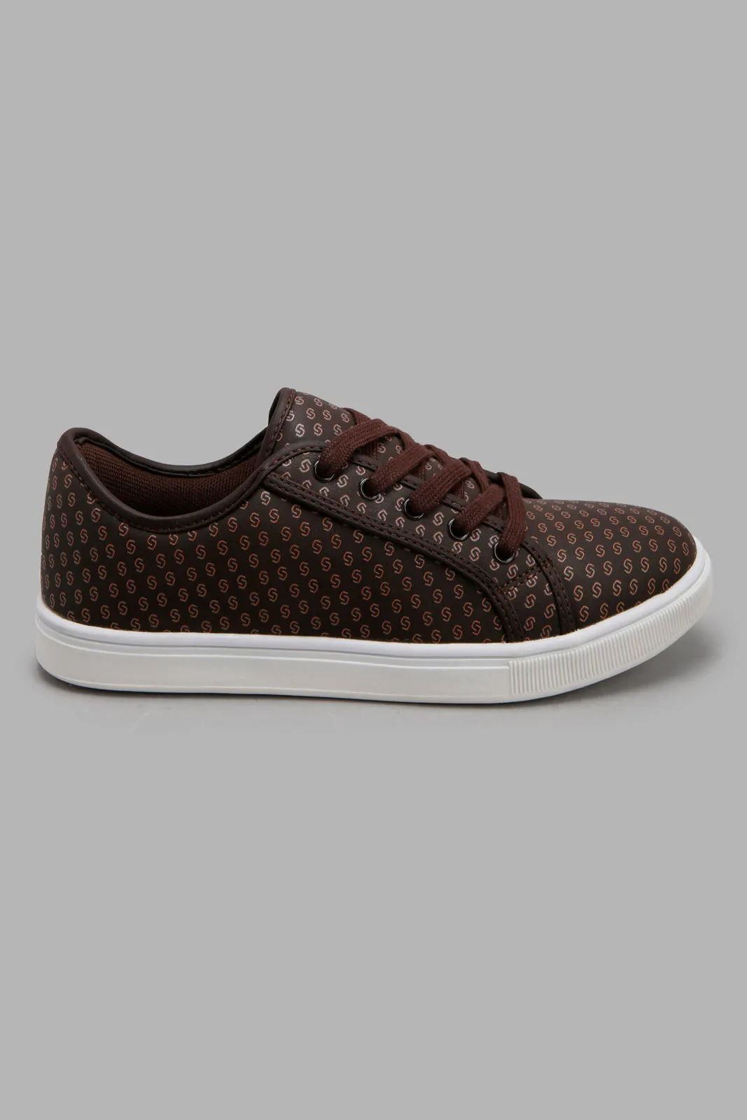 Brown Snake Print Sneaker For Senior Boys