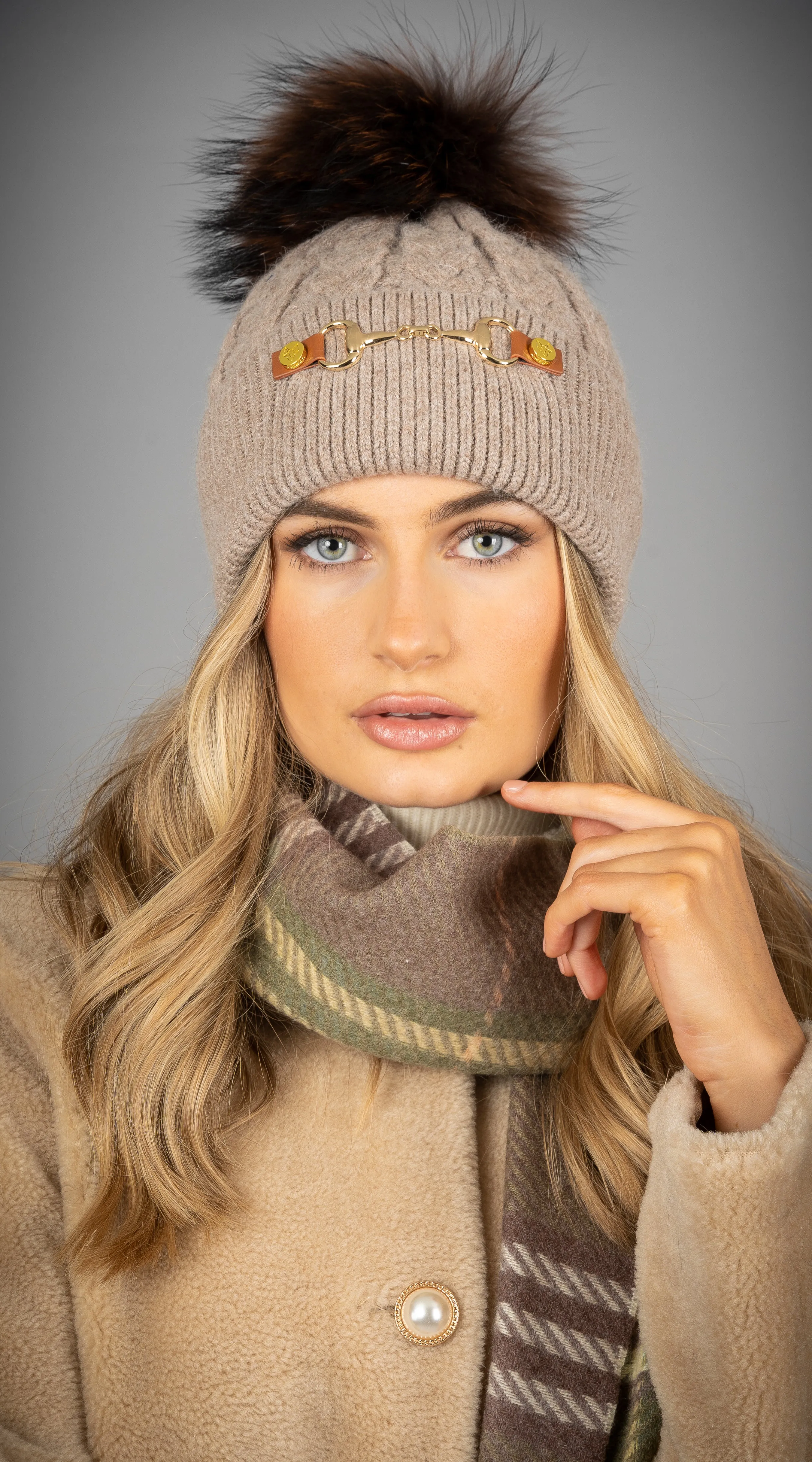 Burley Pom Pom Hat - Taupe