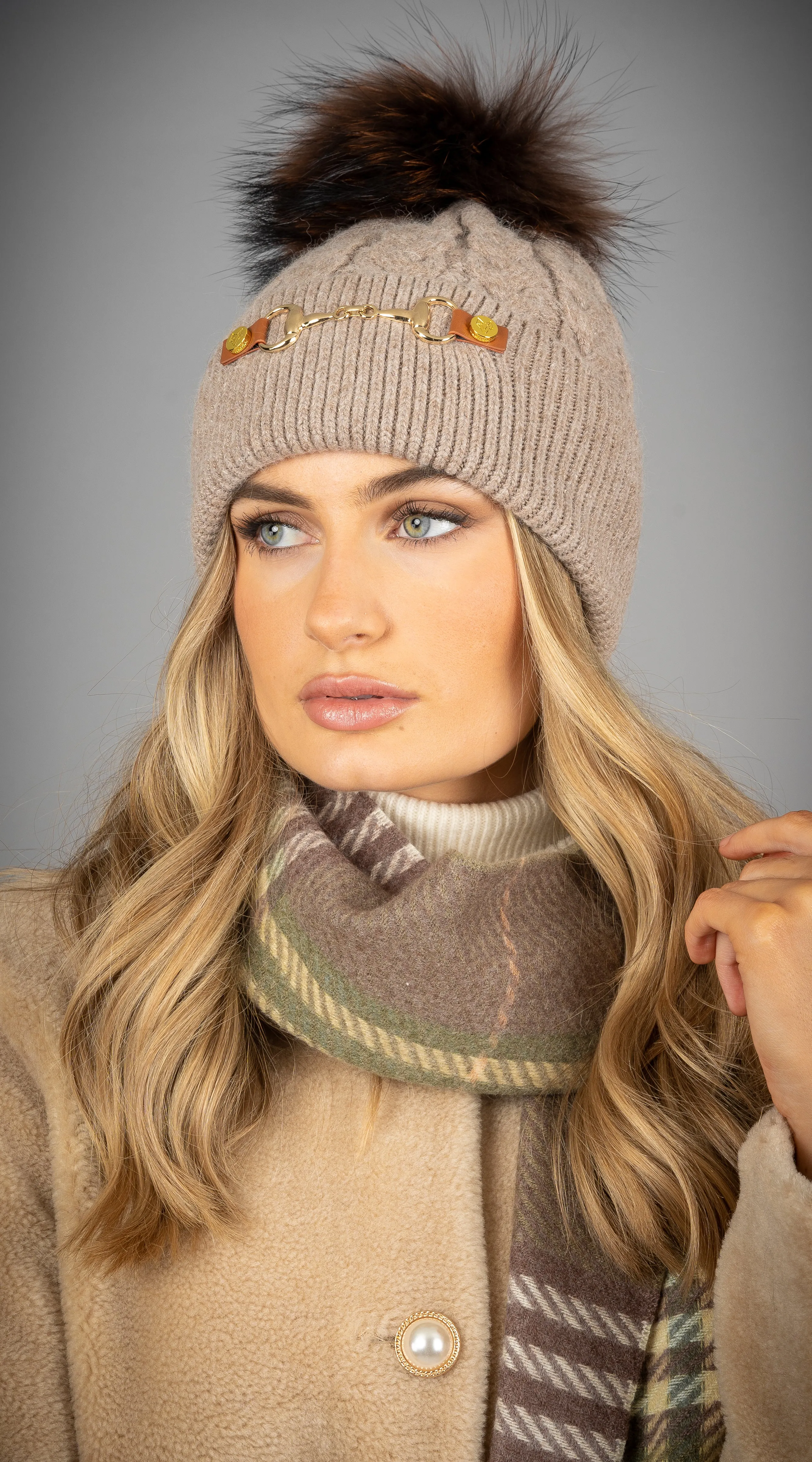 Burley Pom Pom Hat - Taupe