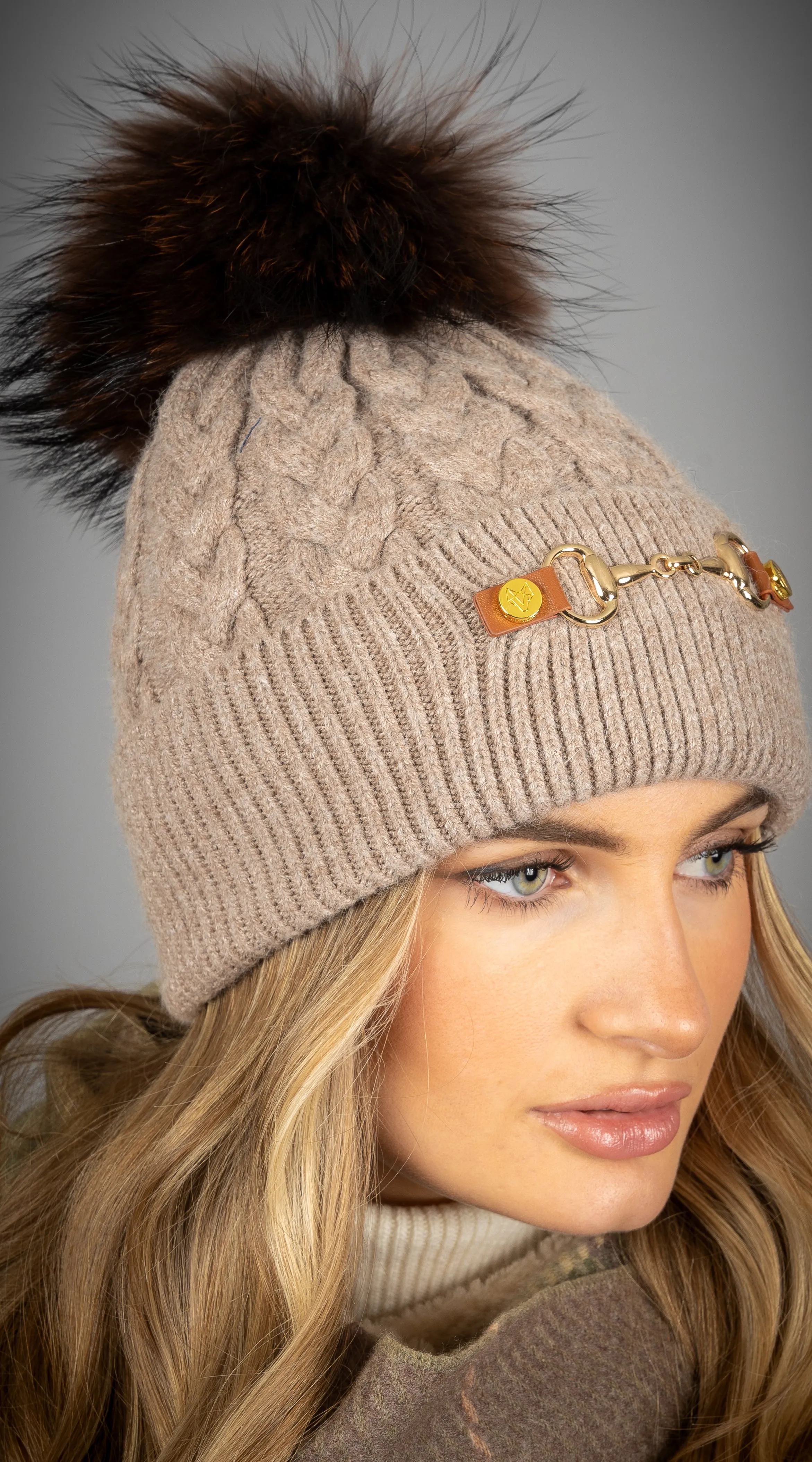 Burley Pom Pom Hat - Taupe