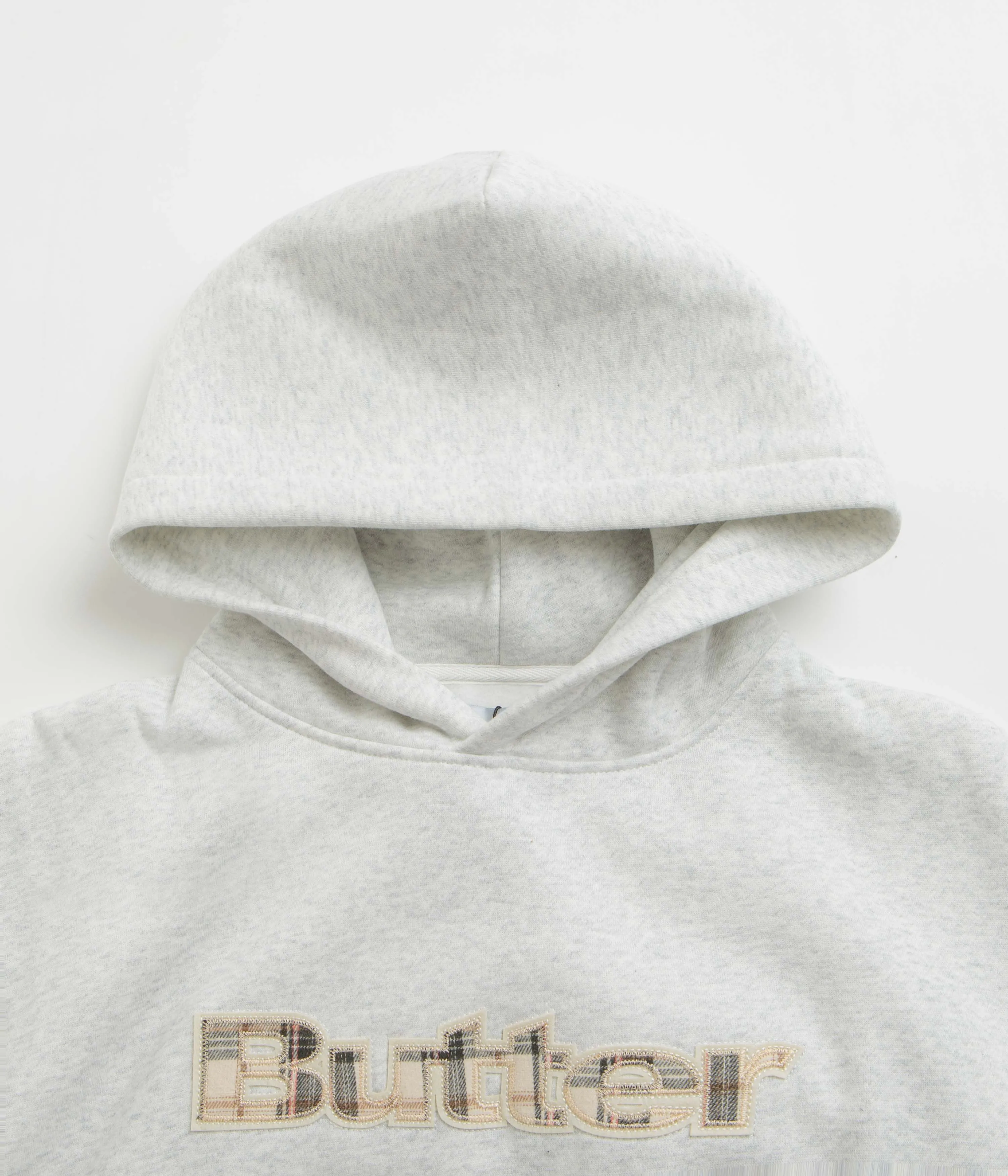 Butter Goods Plaid Applique Hoodie - Ash