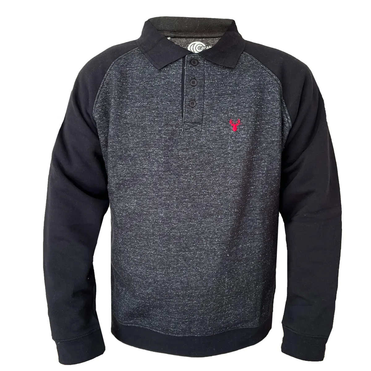 Buy Carabou Long Sleeve Polo Sweatshirt - Fast UK Delivery | Insight Clothing