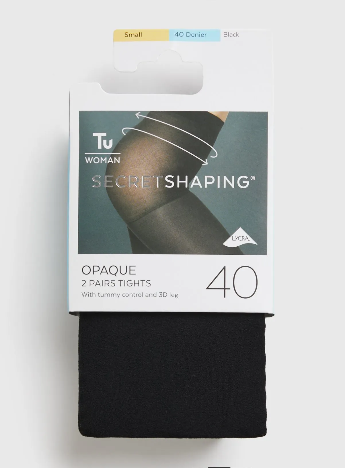 Buy Secret Shaping Black 40 Denier Opaque Tights 2 Pack L | Tights | Tu