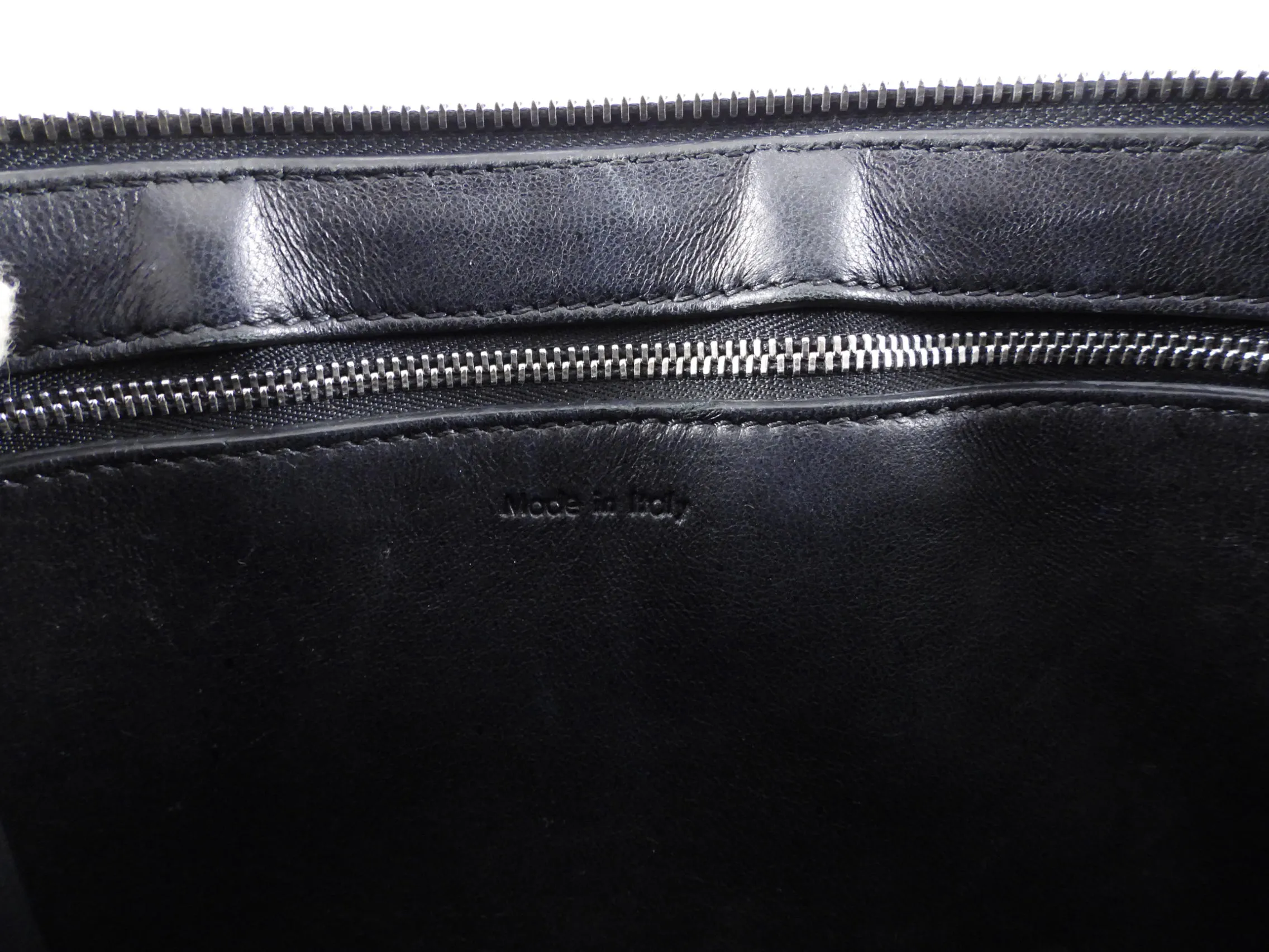 Celine Blue Pony and Black Leather Edge Bag