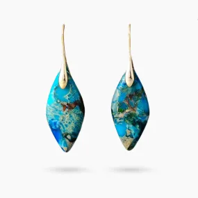 Cerulean Sands Leaves Jasper Earrings