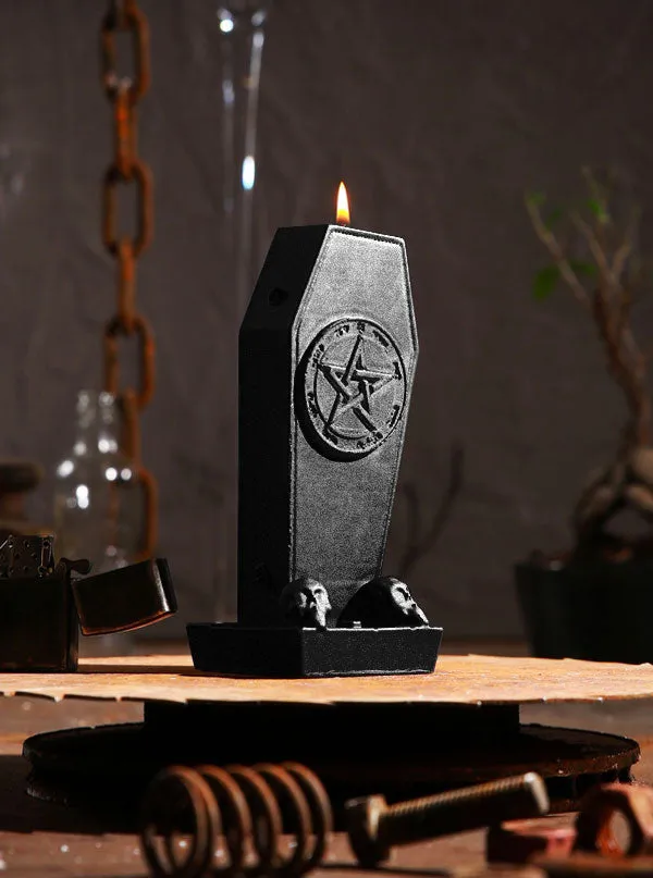 Coffin With Pentagram Candle