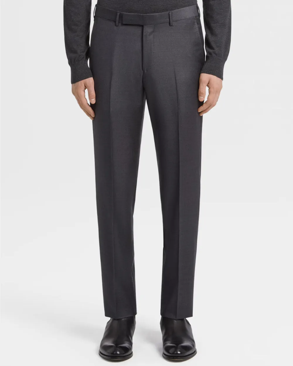 Dark Grey Basic Trofeo Wool Trouser