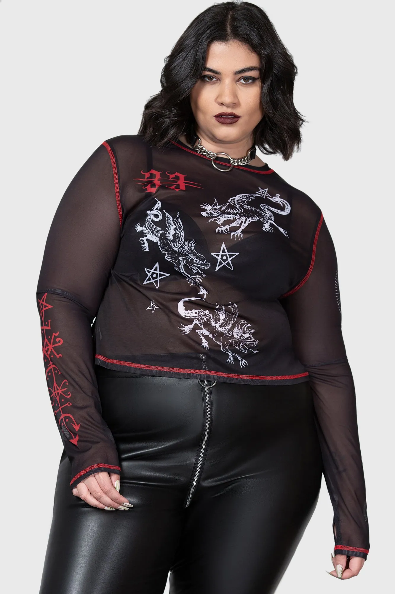 Devillment Mesh Long Sleeve Top [PLUS]