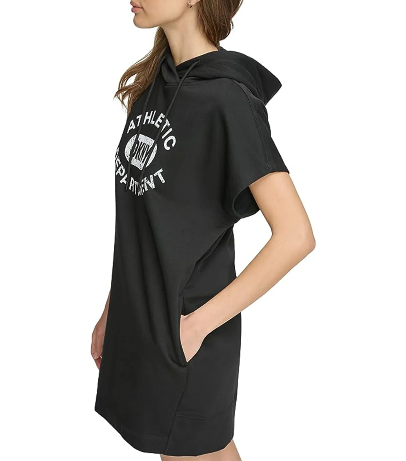 Distressed Varsity Logo Sneaker Dress Black