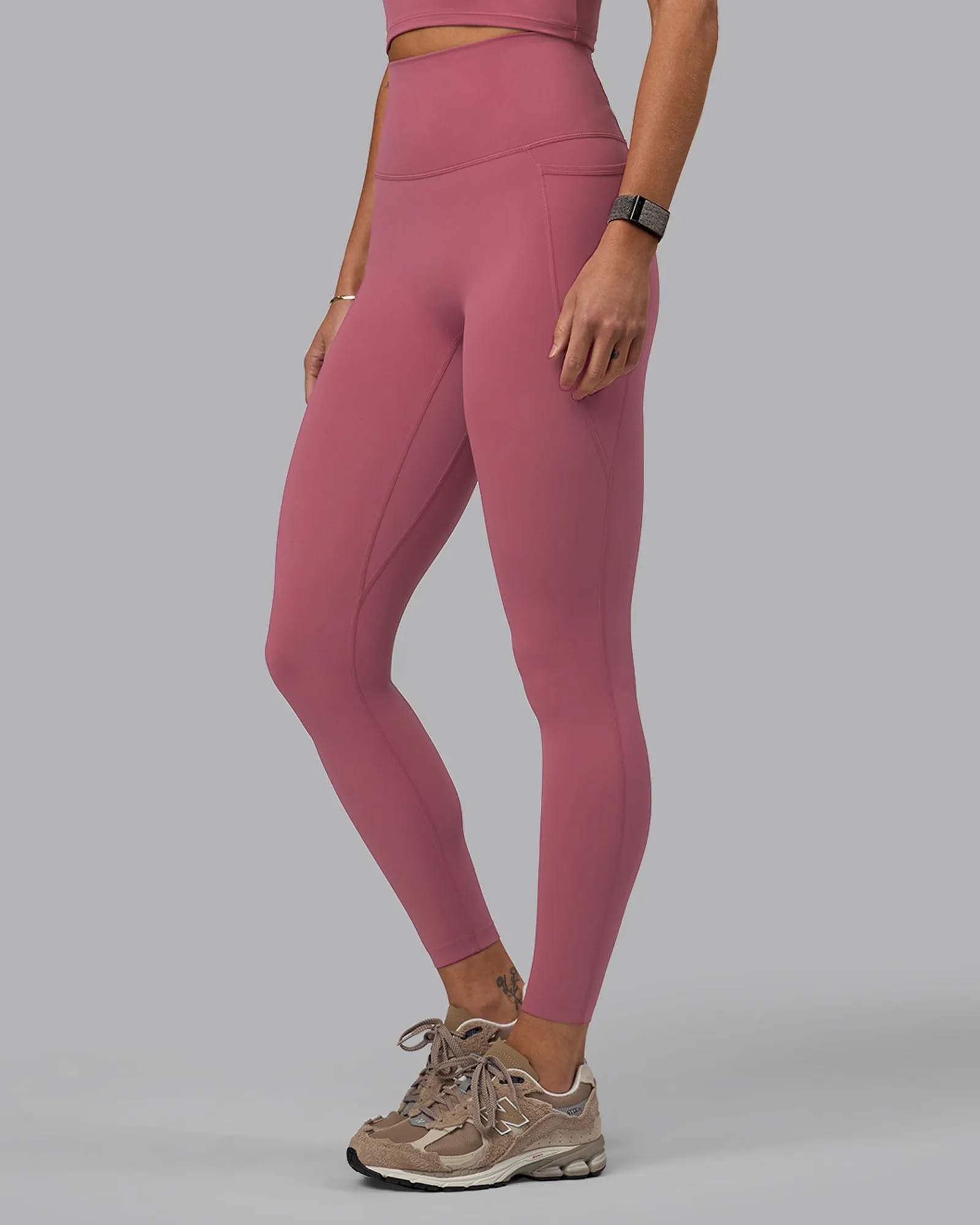 Elixir Full Length Leggings With Pockets - Mauve Haze