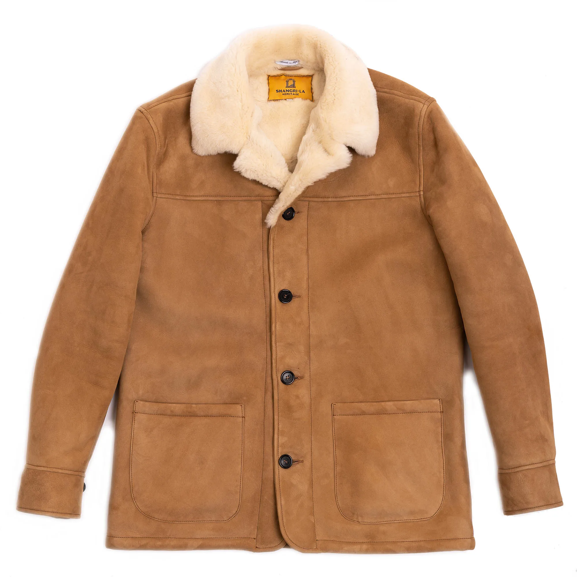 “Enzo” Sabbia Shearling Car Coat - Shangri-la Heritage