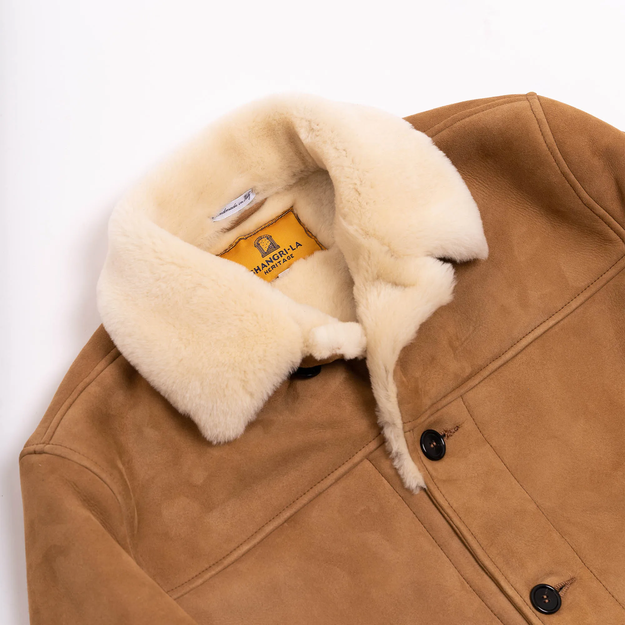 “Enzo” Sabbia Shearling Car Coat - Shangri-la Heritage