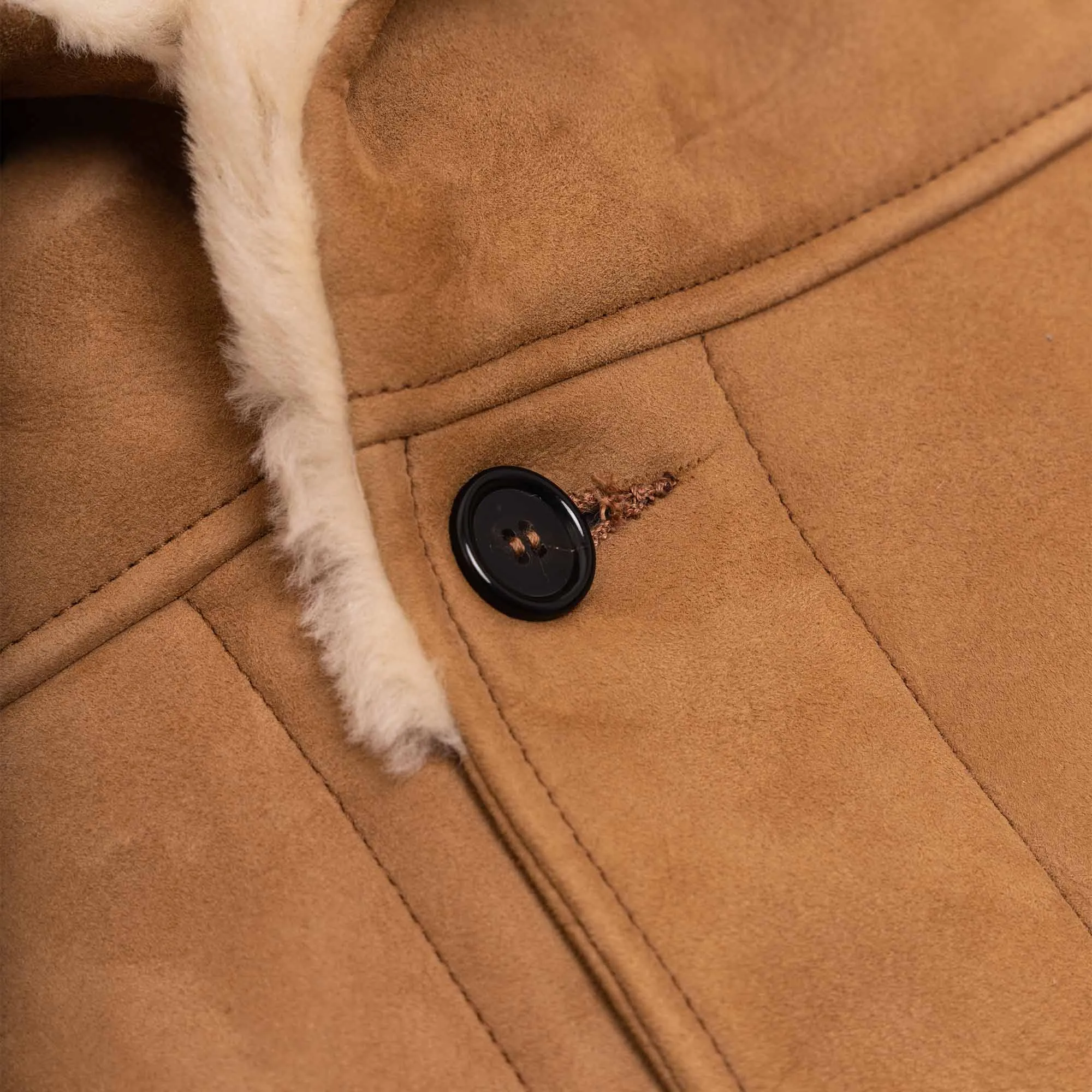 “Enzo” Sabbia Shearling Car Coat - Shangri-la Heritage