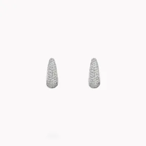 Five Row Diamond Pavé Huggie Earrings