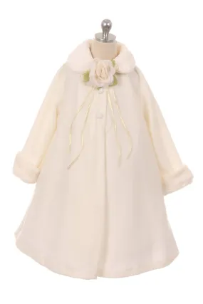 Fleece Cape-Style Girls Coat