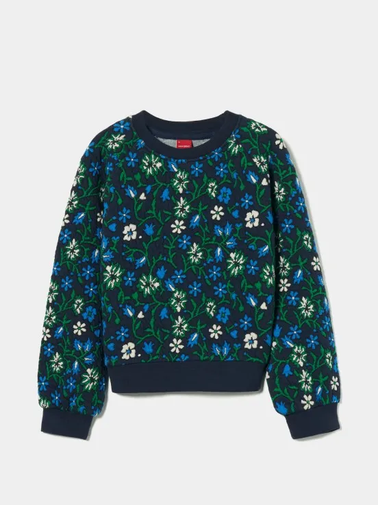 Flower print sweater