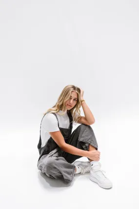 Frankie Denim Overalls in Black