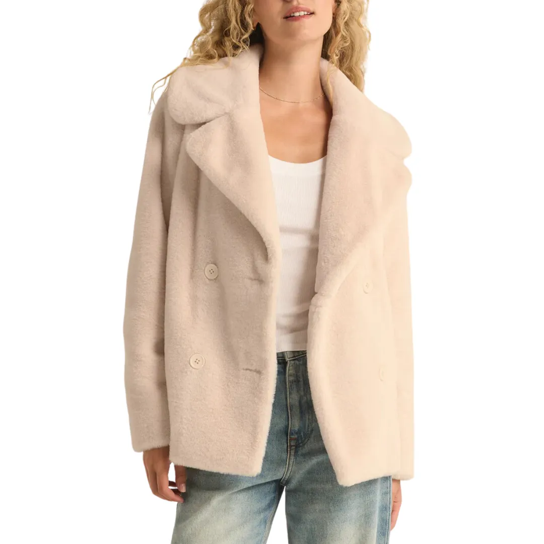 GEM DOUBLE BREASTED FUR COAT WINTER WHITE