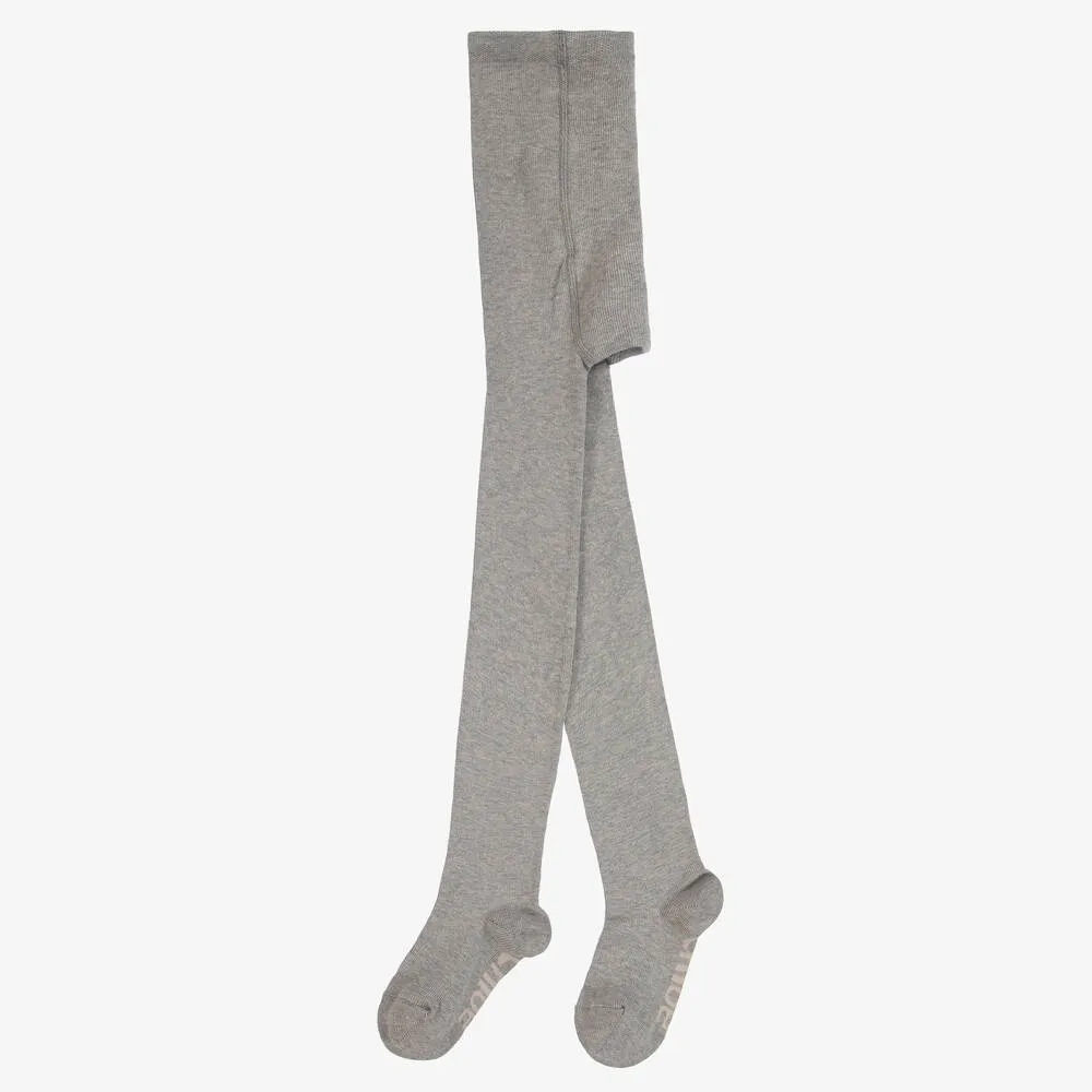 Girls Grey Cotton Tights