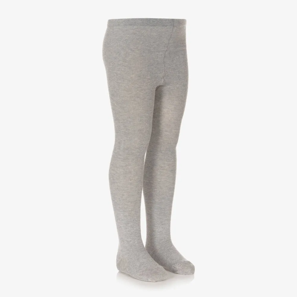 Girls Grey Cotton Tights