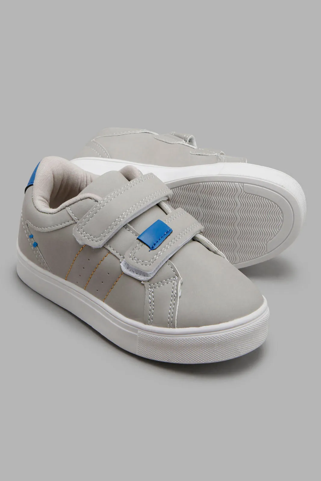 Grey Velcro Strap Sneaker