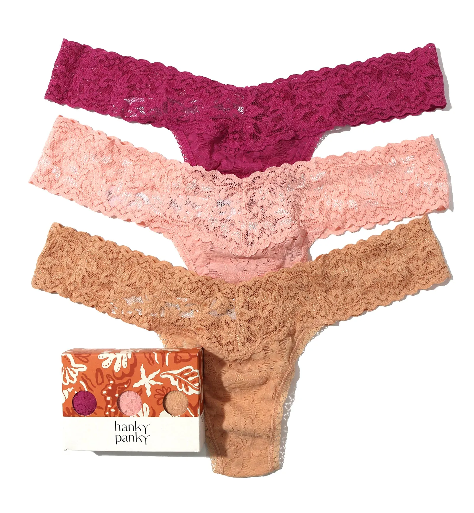 Hanky Panky 3-PACK Signature Lace Low Rise Thong (49113PK) - Sea Finds