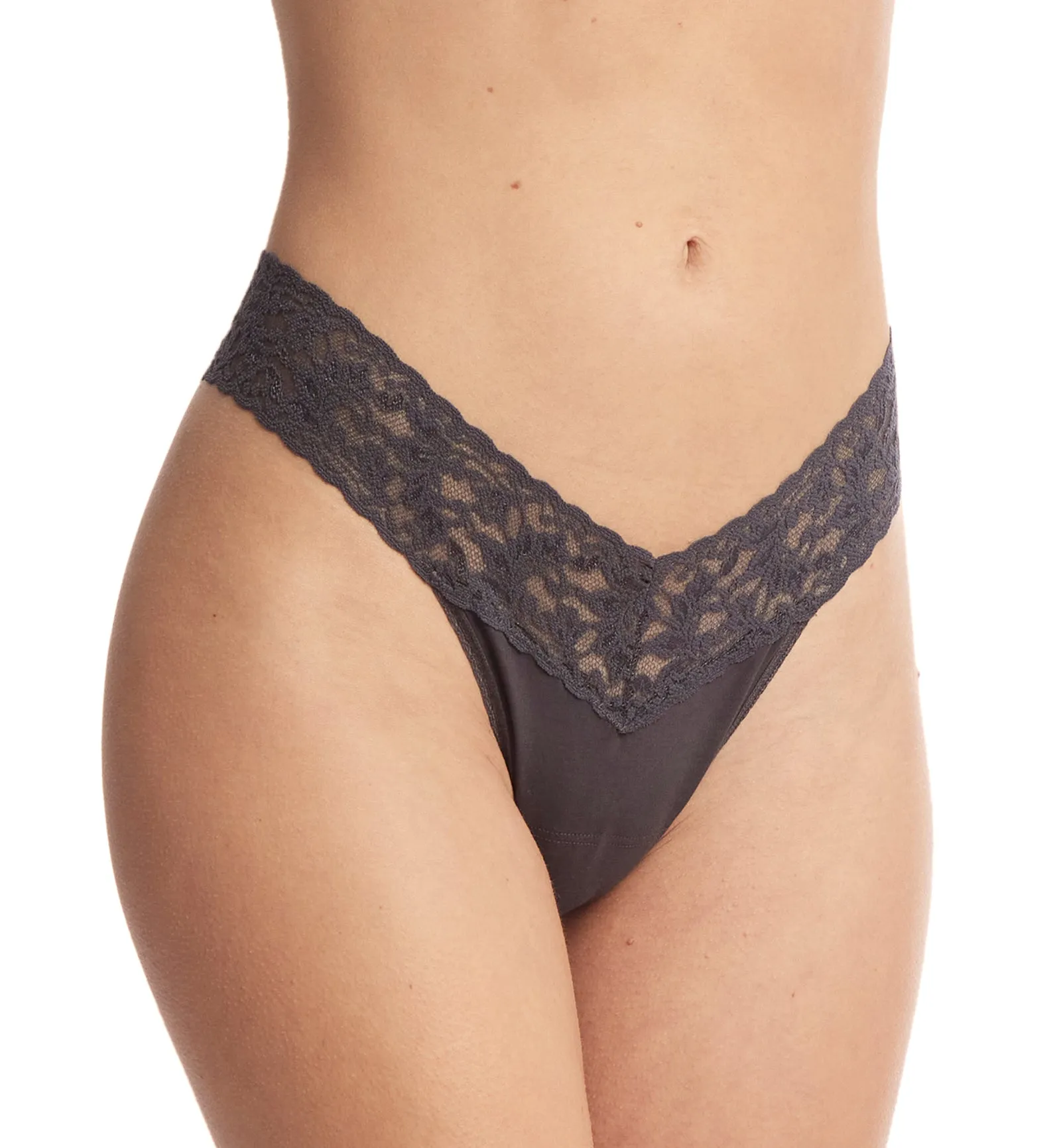 Hanky Panky Cotton Low Rise Thong (891581P) - Granite